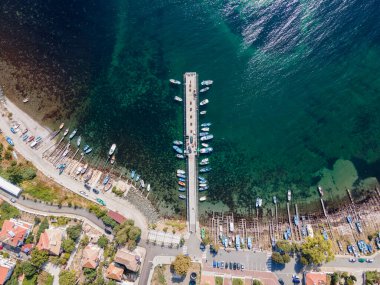 Bulgaristan 'ın Burgaz Bölgesi Ahtopol kentinin şaşırtıcı hava manzarası