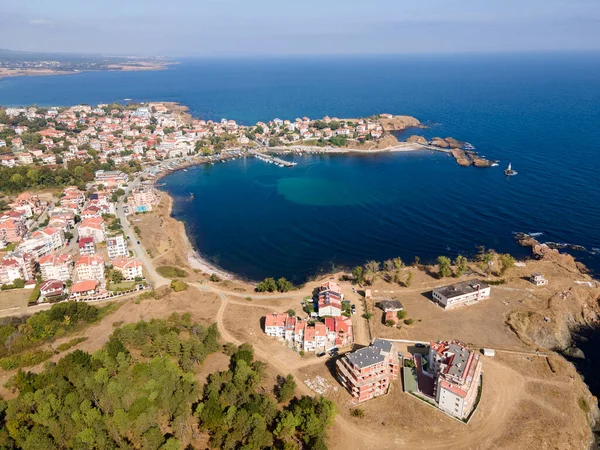 Bulgaristan 'ın Burgaz Bölgesi Ahtopol kentinin şaşırtıcı hava manzarası