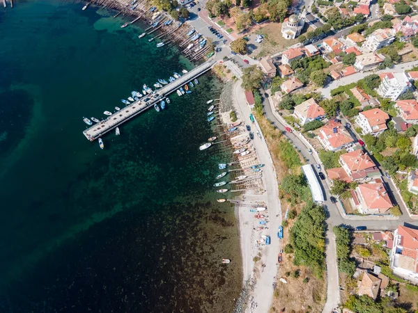 Bulgaristan 'ın Burgaz Bölgesi Ahtopol kentinin şaşırtıcı hava manzarası