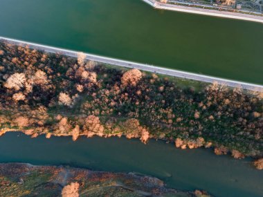 Bulgaristan 'ın Filibe kentindeki Kürek Mekanı' nın hava gün batımı manzarası