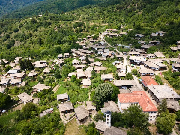 Aerial View Village Kovachevitsa Authentic Nineteenth Century Houses Blagoevgrad Region — Stock Photo, Image