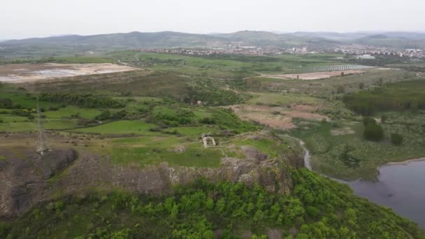 Aerial View Ruins Ancient Vishegrad Fortress Southern Coast Studen Kladenets — Stock Video