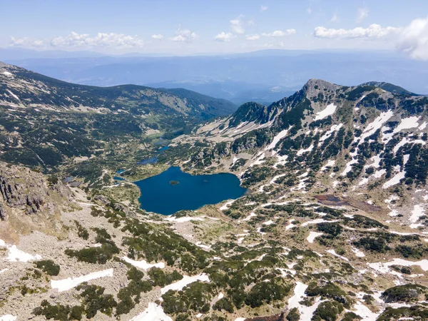 Καταπληκτική Αεροφωτογραφία Του Βουνού Πιρίν Κοντά Στη Λίμνη Πόποβο Της — Φωτογραφία Αρχείου
