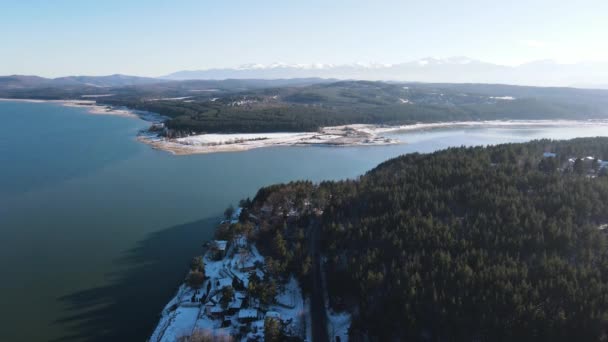 Bulgaristan Sofya Kenti Yakınlarındaki Iskar Barajı Nın Hava Manzarası — Stok video
