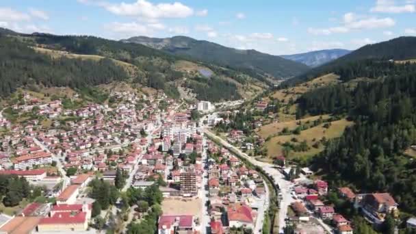 Vista Aérea Famosa Estação Esqui Búlgara Chepelare Região Smolyan Bulgária — Vídeo de Stock