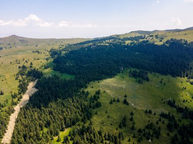 Bulgaristan 'ın Sofya Şehir Bölgesi, Vitosha Dağı' ndaki Konyarnika bölgesinin havadan görüntüsü