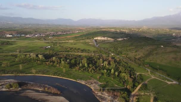 Pemandangan Matahari Terbenam Dari Sungai Struma Yang Melewati Desa Topolnitsa — Stok Video