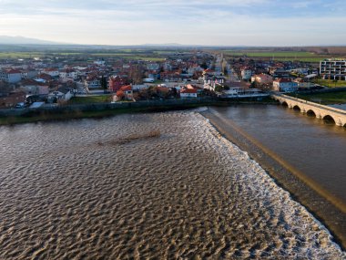 Bulgaristan 'ın Haskovo bölgesinin Svilengrad kentinin hava manzarası