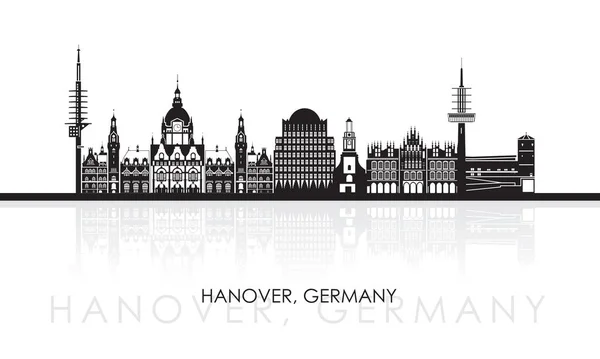Silhouette Skyline Panorama City Hanover Germany Vector Illustration — Vector de stock