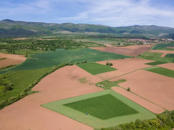 Amazing Aerial View Rural Land Town Godech Sofia Region Bulgaria — Zdjęcie stockowe