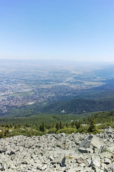 Increíble Panorama Ciudad Sofía Desde Kamen Del Peak Montaña Vitosha — Foto de Stock