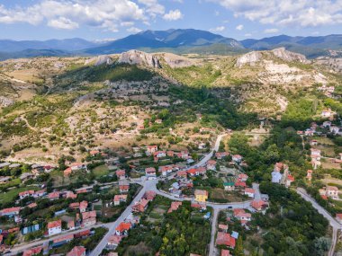 Amazing Aerial view of Ilindentsi Village, Blagoevgrad region, Bulgaria