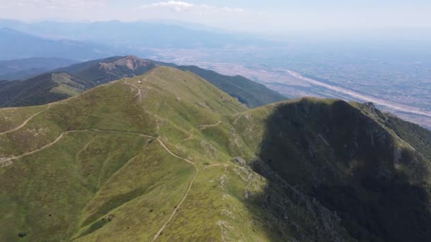 Aerial Sunset View Belasitsa Mountain Blagoevgrad Region Bulgaria — Αρχείο Βίντεο