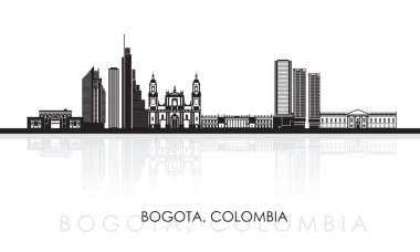 Silhouette Skyline panorama of city of Bogota, Colombia - vector illustration