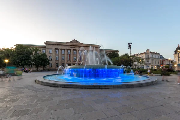 stock image RUSE, BULGARIA -AUGUST 15, 2021: Sunset view of Freedom Square at the center of city of Ruse, Bulgaria