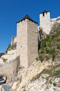 GOLUBAC, SERBIA - AUGUST 11, 2019: Golubac Fortress - medieval fortified town at the coast of Danube River, Serbia