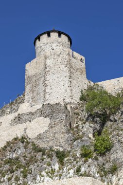 GOLUBAC, SERBIA - AUGUST 11, 2019: Golubac Fortress - medieval fortified town at the coast of Danube River, Serbia