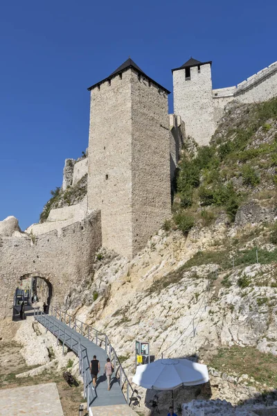 Golubac Serbia August 2019 Golubac Fortress Medieval Fortified Town Coast — Foto Stock