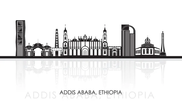 Silhouette Skyline Panorama City Addis Ababa Ethiopia Vector Illustration — Image vectorielle