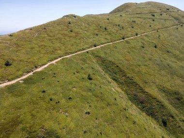 Bulgaristan 'ın Blagoevgrad bölgesindeki Belasitsa Dağı' nın şaşırtıcı hava manzarası