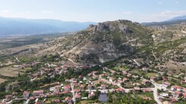 Amazing Aerial View Ilindentsi Village Blagoevgrad Region Bulgaria — Wideo stockowe