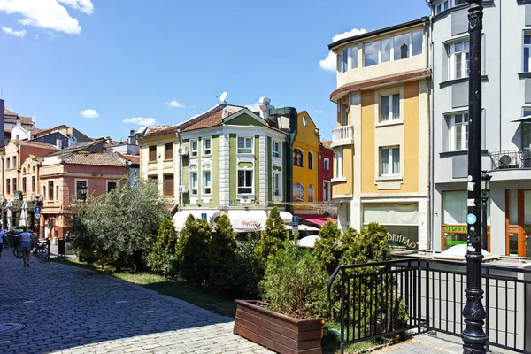 Plovdiv Bulgaria August 2022 Typical Street Houses Pedestrian Streets City — Stock Photo, Image