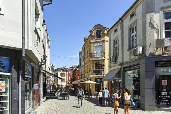 Plovdiv Bulgaria August 2022 Typical Street Houses Pedestrian Streets City — Foto de Stock