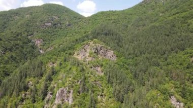 Aerial Summer view of Ecotrail Struilitsa and Devin River gorge, Smolyan Region, Bulgaria