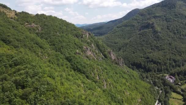 Aerial Summer View Ecotrail Struilitsa Devin River Gorge Smolyan Region — 图库视频影像