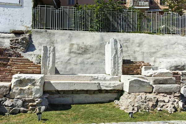 Plovdiv Bulgaria August 2022 Ruins Ancient Philippopolis Central Square City —  Fotos de Stock