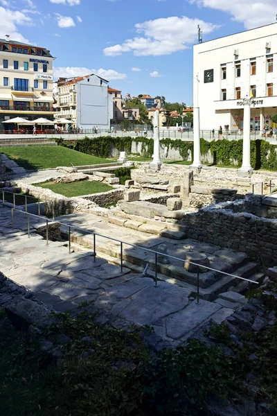 Plovdiv Bulgaria August 2022 Ruins Ancient Philippopolis Central Square City — Foto de Stock