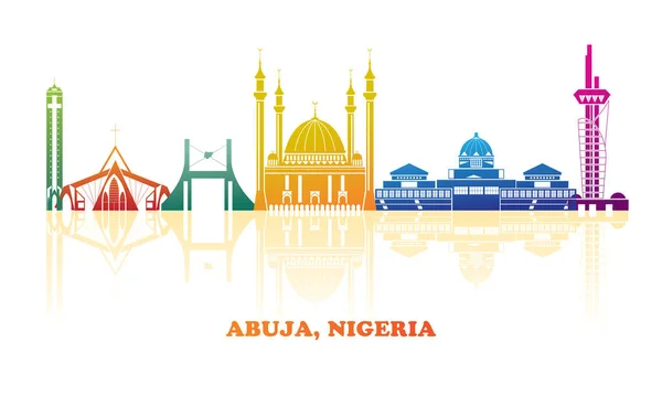 Colourfull Skyline Panorama City Abuja Nigeria Vector Illustration — Stock Vector