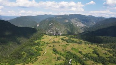 Aerial summer view of Rhodope Mountains near Borino, Smolyan Region, Bulgaria