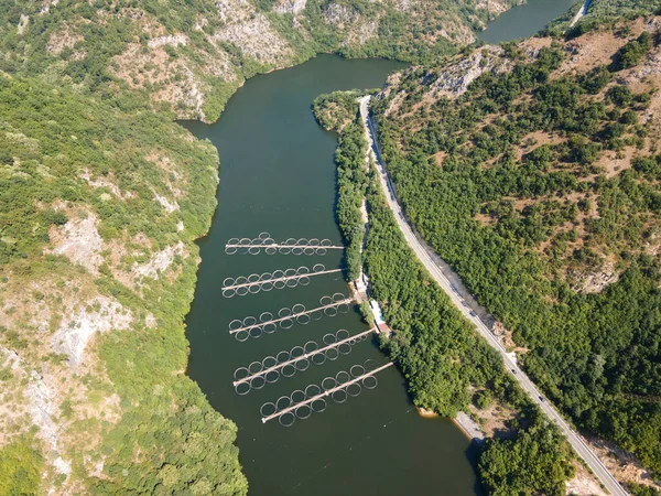 Luchtfoto Van Krichim Reservoir Rhodopes Mountain Regio Plovdiv Bulgarije — Stockfoto