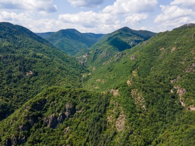 Aerial Summer view of Ecotrail Struilitsa and Devin River gorge, Smolyan Region, Bulgaria