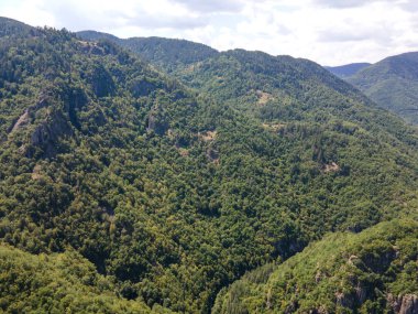 Aerial Summer view of Ecotrail Struilitsa and Devin River gorge, Smolyan Region, Bulgaria