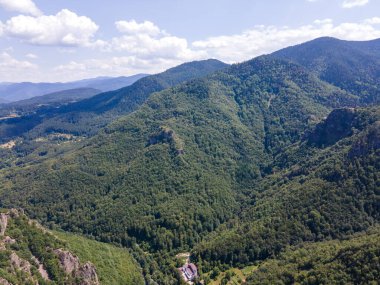 Aerial Summer view of Ecotrail Struilitsa and Devin River gorge, Smolyan Region, Bulgaria