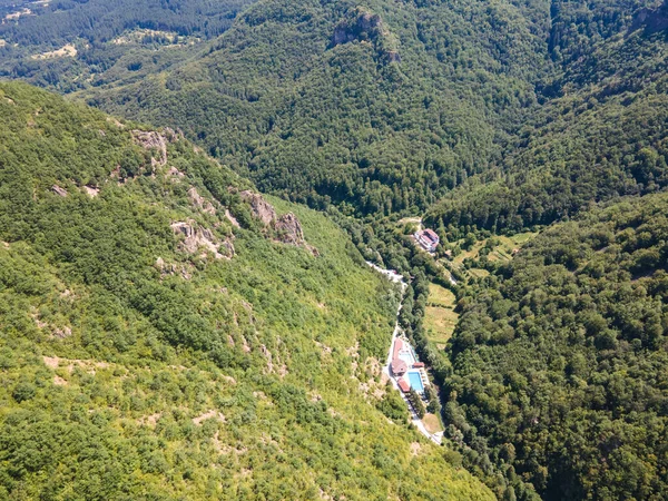 Летний Воздушный Вид Ущелье Струилица Девин Смолянский Край Болгария — стоковое фото