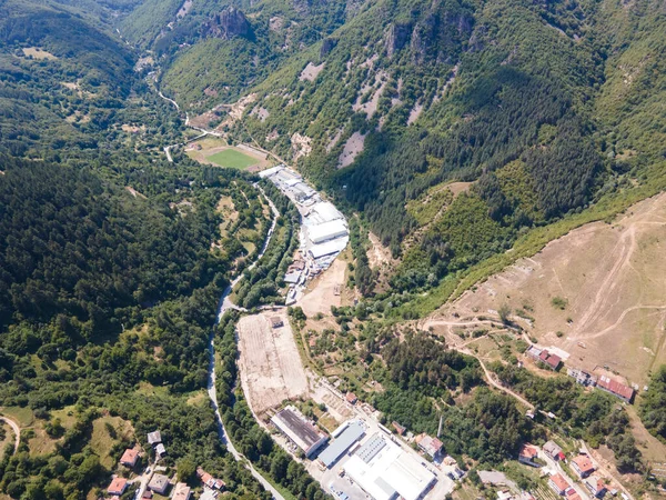 Вид Воздуха Знаменитый Курортный Город Девин Смолянский Район Болгария — стоковое фото