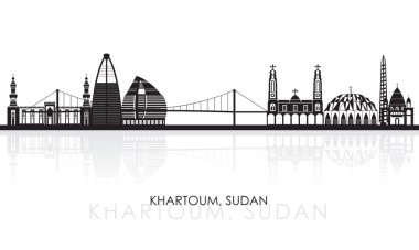 Silhouette Skyline panorama of city of Khartoum, Sudan - vector illustration