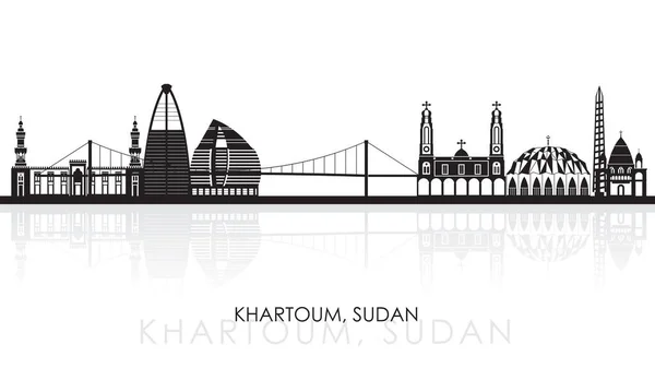 Silhouette Skyline Panorama City Khartoum Sudan Vector Illustration — Stockový vektor