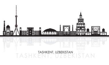 Silhouette Skyline panorama of city of Tashkent, Uzbekistan - vector illustration