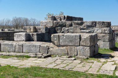 İlk Bulgar İmparatorluğu Ortaçağ Kalesi Pliska, başkenti kalıntıları Shumen bölge, Bulgaristan