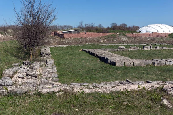 保加利亚第一帝国中世纪要塞 Pliska Shumen 地区的首都废墟 — 图库照片
