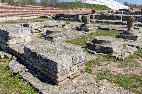 Ερείπια Της Πρωτεύουσας Της Πρώτη Βουλγαρική Αυτοκρατορία Μεσαιωνικό Οχυρό Pliska — Φωτογραφία Αρχείου