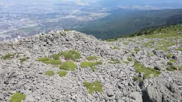 Καταπληκτική Αεροφωτογραφία Του Βουνού Vitosha Κοντά Στο Kamen Del Peak — Αρχείο Βίντεο