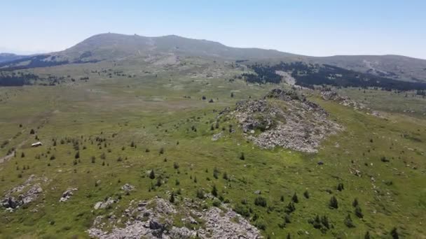 Amazing Aerial View Vitosha Mountain Kamen Del Peak Bulgaria — Stockvideo