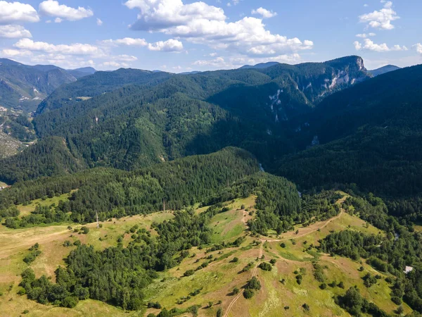 Aerial Summer View Rhodope Mountains Village Borino Smolyan Region Bulgaria — Stockfoto
