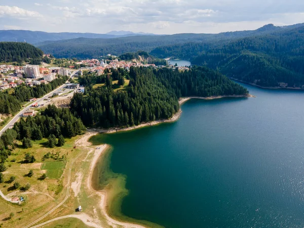 Aerial Summer view of Dospat Reservoir, Smolyan Region, Bulgaria