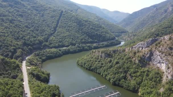 Aerial Summer View Krichim Reservoir Rhodopes Mountain Plovdiv Region Bulgaria — 비디오